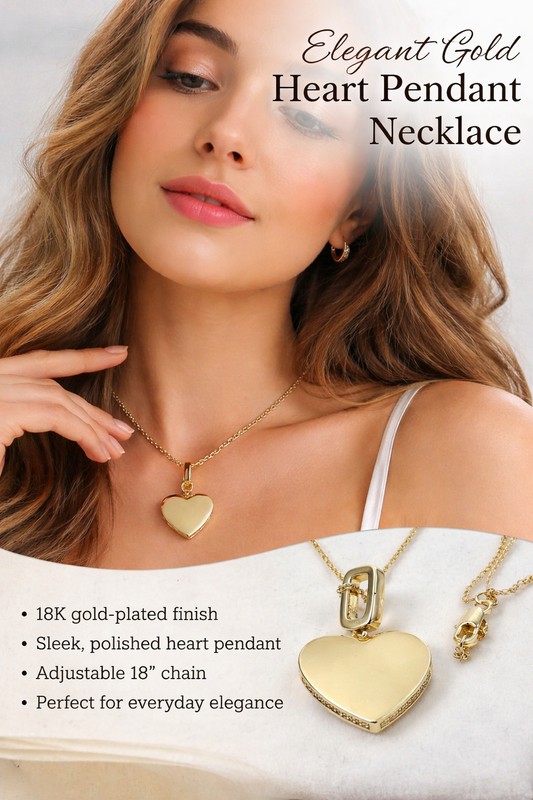 Elegant Gold-Plated Heart Pendant Necklace for Women