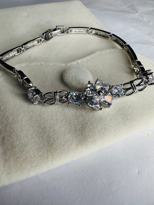 Eternal Shine Crystal Floral Link Bracelet